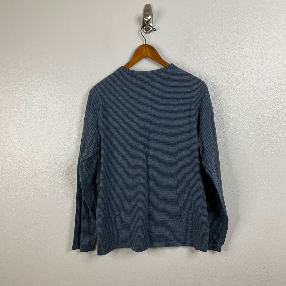 Vince Striped Long Sleeve Henley Shirt Size Large - Picture 2 of 5